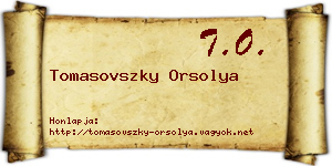 Tomasovszky Orsolya névjegykártya